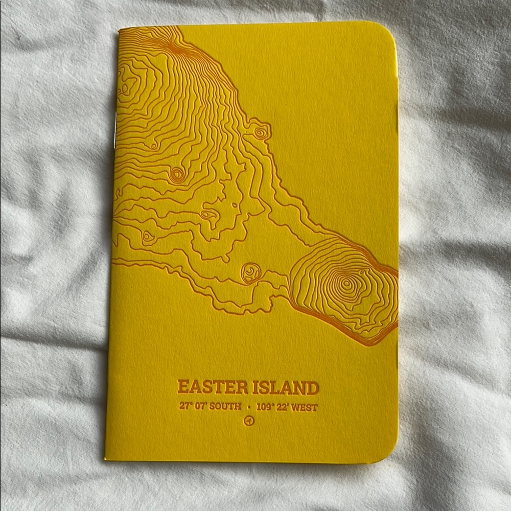 6/$24 Yellow Easter Island Travel Letterpress Notebook | New!